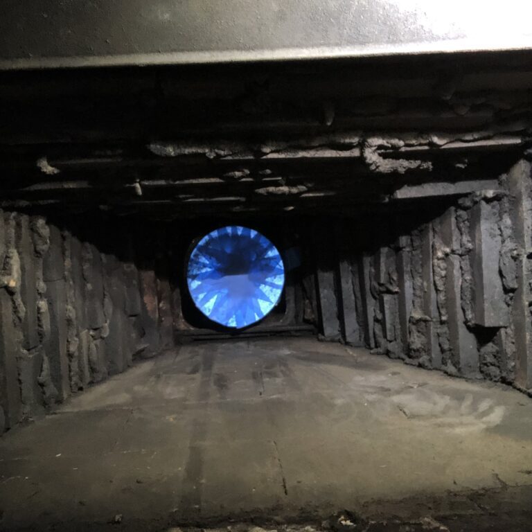 Smoke chamber interior before parging repair