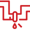 Gas pipe red icon