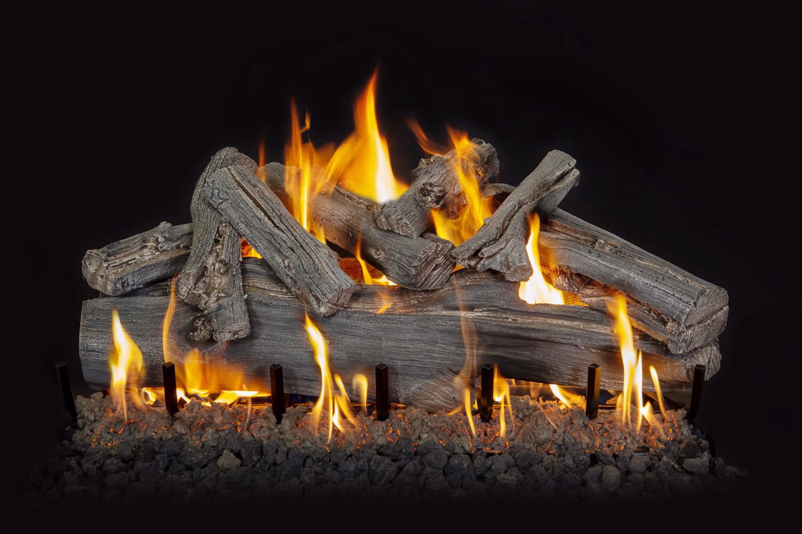 wood burning fireplace