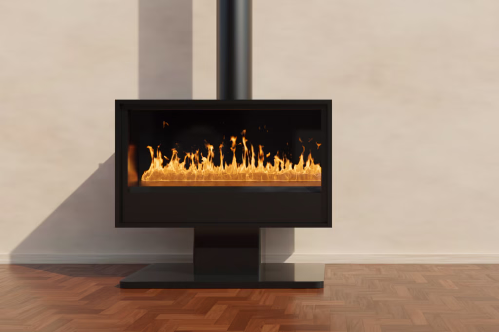 wood burning fireplace black box