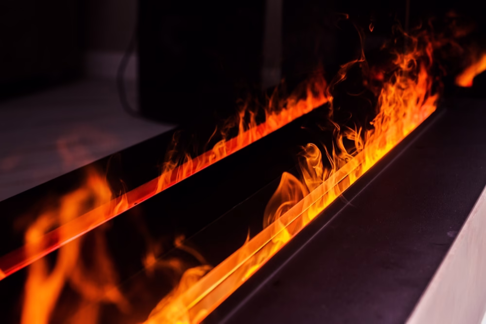 wood burning fireplace
