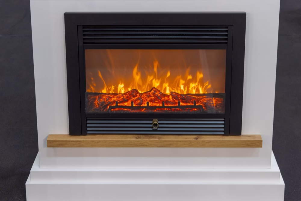 wood burning fireplace
