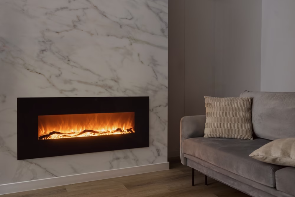 wood burning fireplace