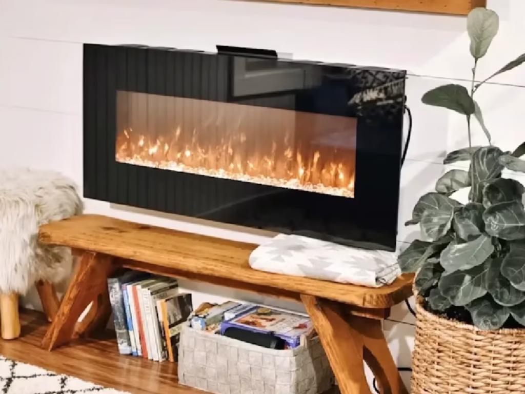 wood burning fireplace small box