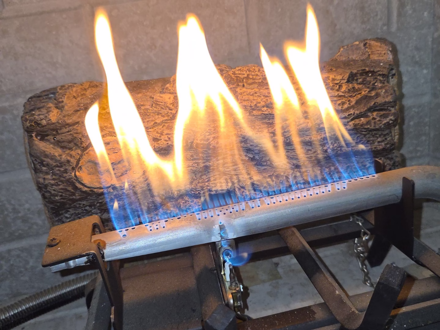wood burning fireplace