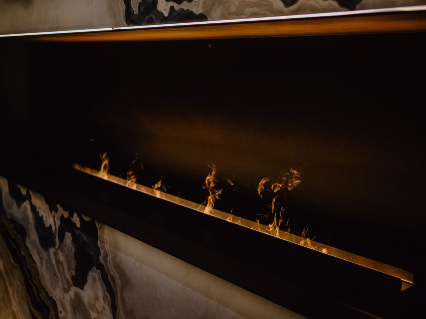 wood burning fireplace