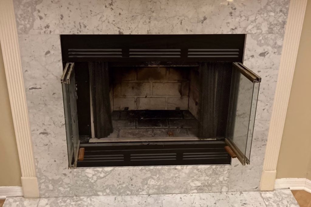Build wood burning fireplace box