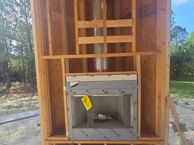 wood burning fireplace structure