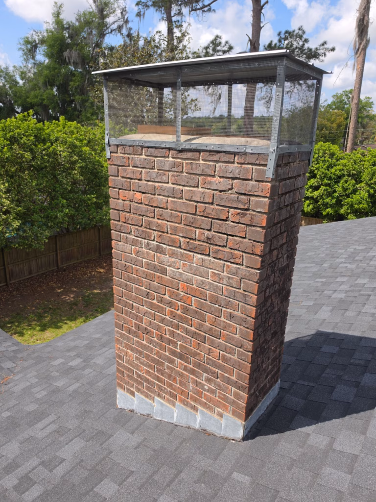 rebuilt chimney frame on a Newberry FL home after masonry repair
