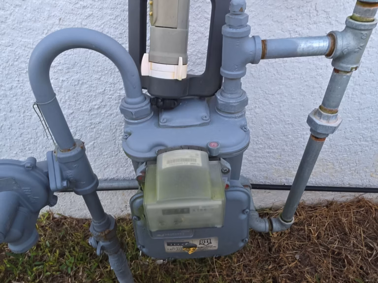 Residential natural gas meter installation in Gainesville, FL