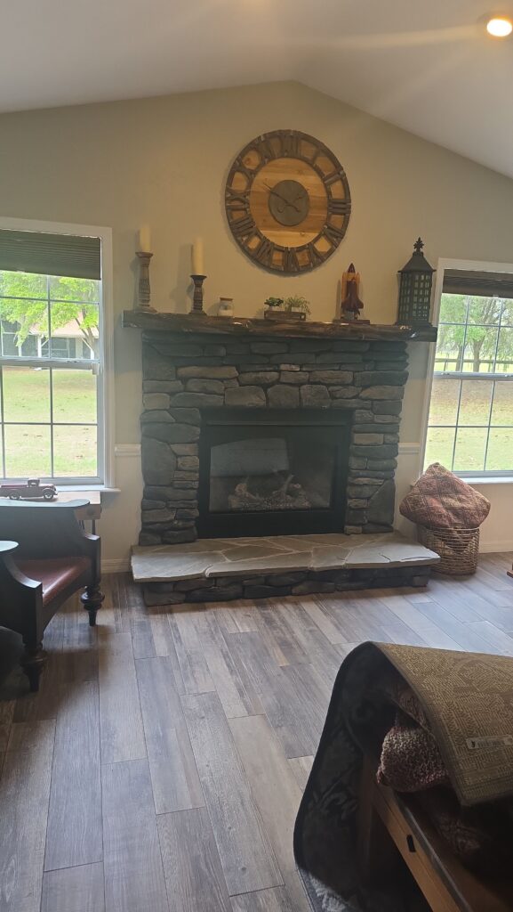 fireplaces electric fireplace insert installed in an Ocala living room